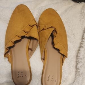 a new day Yellow Ruffle Mules